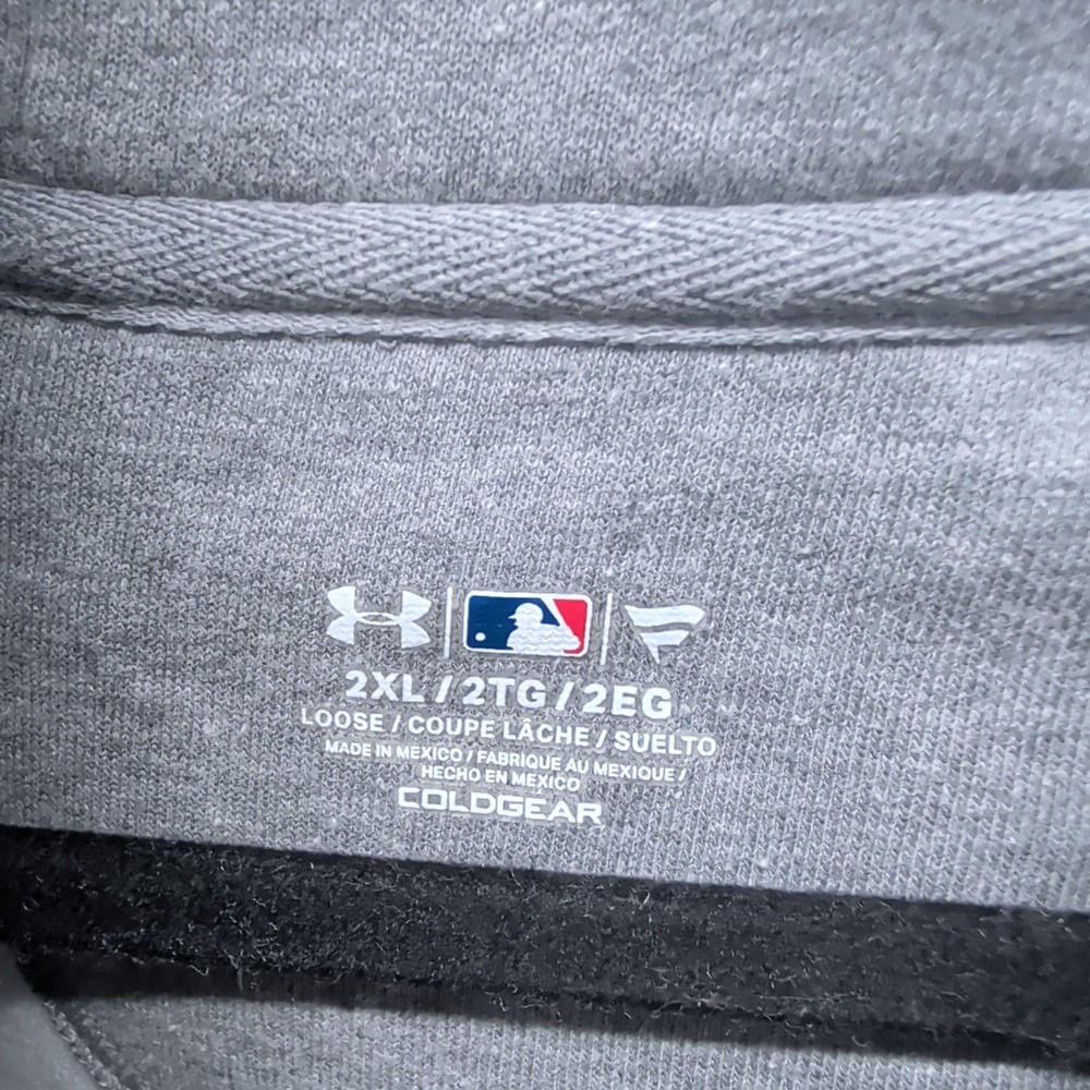 Under Armour Atlanta Braves Hoodie Size 2XL Men Gray MLB Baseball ColdGear Loose - Picture 3 of 9
